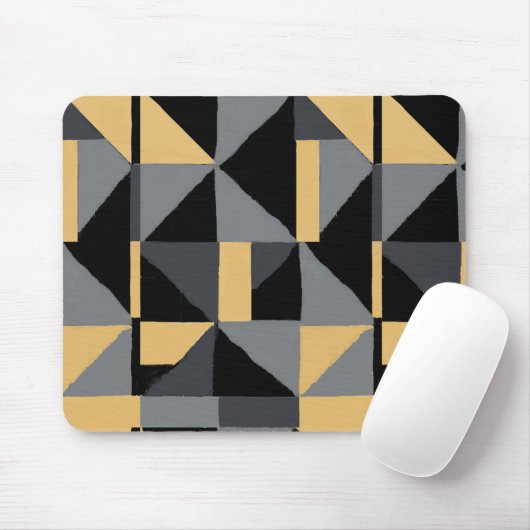 Geometrischer moderner Mauspad Schwarz und Gold (Mit Mouse)