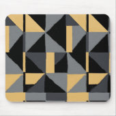 Geometrischer moderner Mauspad Schwarz und Gold (Vorne)