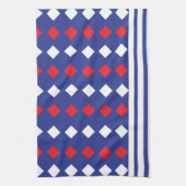 Geometrischer, moderner weißer Diamantstreifen Geschirrtuch (Vertikal)