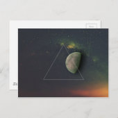 Geometrischer Mond Postkarte (Vorne/Hinten)