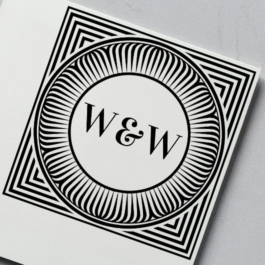 Geometrischer Monogramm-Selbstfärbestempel Permastempel