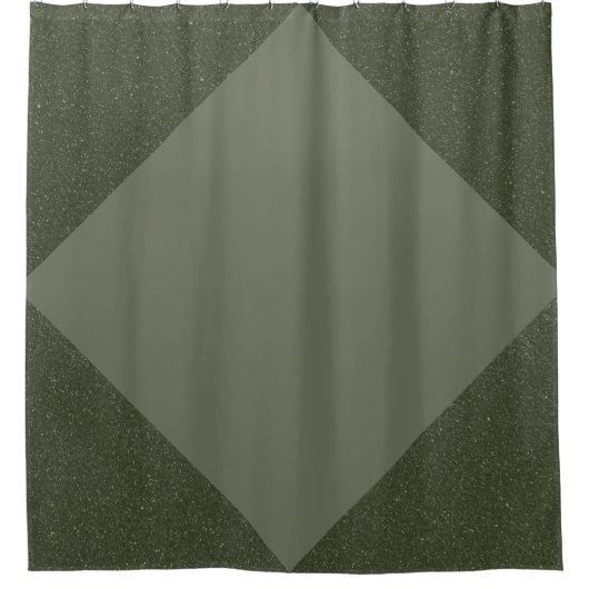 geometrischer Moss Green Diamond Duschvorhang (Vorderseite)