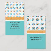 Geometrischer Muster-Lehrer-Ratgeber-niedliches Visitenkarte (Vorne/Hinten)