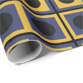 Geometrischer Muster Quadrat Kreis Moderne Geschenkpapier (Rolleneckpunkt)