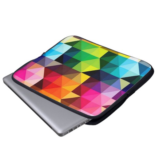 Geometrischer Muster-vektorbunte Laptop-Hülse Laptopschutzhülle (Vorne Knopf)
