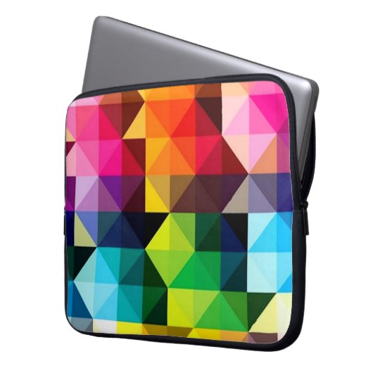 Geometrischer Muster-vektorbunte Laptop-Hülse Laptopschutzhülle (Vorderseite Links)