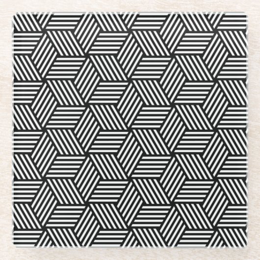 Geometrischer Musterkunstentwurf Glasuntersetzer (Vorderseite)