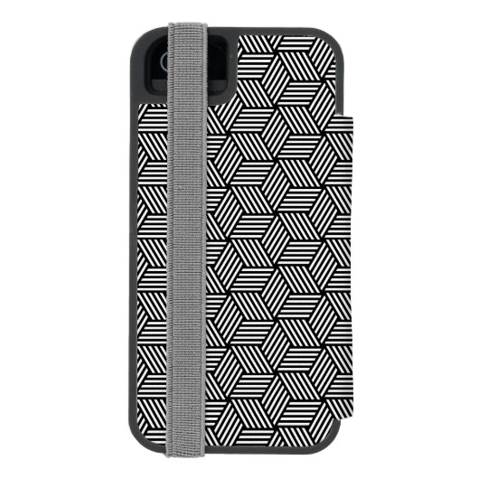 Geometrischer Musterkunstentwurf Incipio iPhone Geldbeutel-Hülle (Folio Rückseite)