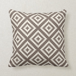 Geometrischer MusterTaupe Brown Kissen