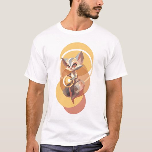 Geometrischer Nachtfuchs T-Shirt (Vorderseite)