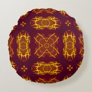 Geometrischer nahtloser Druck Retro-Design. Geomet Rundes Kissen