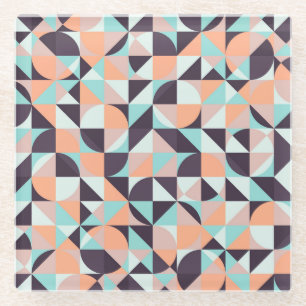 geometrischer, nahtloser Vintager Hintergrund Glasuntersetzer