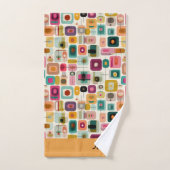 Geometrischer Name der RETRO-Farbblöcke Mittelzent Badhandtuch Set (Handtuch)