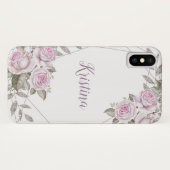 Geometrischer Name des lila Silber-Glitzer Case-Mate iPhone Hülle (Rückseite (Horizontal))