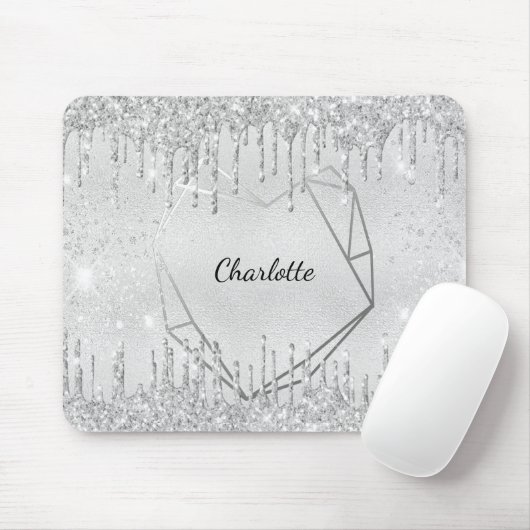 Geometrischer Name des Silver Glitzer Mousepad (Mit Mouse)