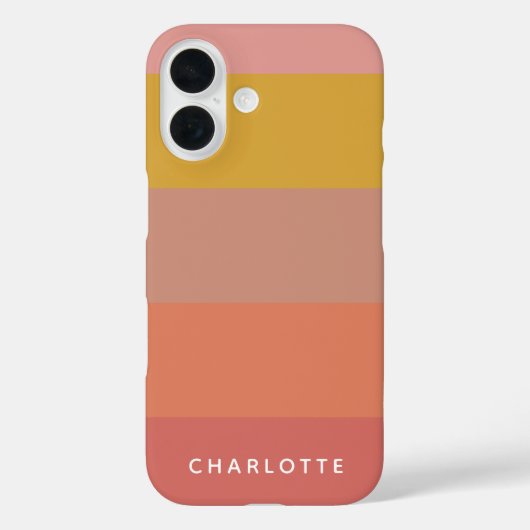 Geometrischer Name für Orange und Gelbe Streifen Case-Mate iPhone Hülle (Rückseite)