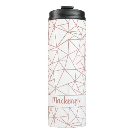 Geometrischer Name oder Monogramm für die Chic Ros Thermosbecher (Vorderseite)