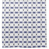 Geometrischer Navy-Schwarz-Weiß-Duschvorhang Duschvorhang (Vorderseite)