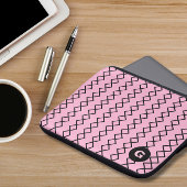 Geometrischer Notebookschlauch mit rosa Monogramm Laptopschutzhülle