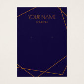 geometrischer Ohrring, blau und orange (Vorderseite)