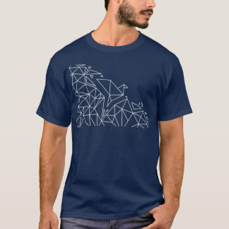 Geometrischer Origami Bird 3 T-Shirt