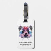 Geometrischer Panda-Bär | addieren Ihren Namen Gepäckanhänger (Rückseite vertikal)