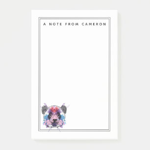 Geometrischer Panda-Bär   addieren Ihren Namen Post-it Klebezettel