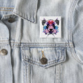 Geometrischer Panda-Bär Button (Beispiel)