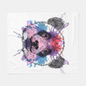 Geometrischer Panda-Bär Fleecedecke (Vorderseite (Horizontal))