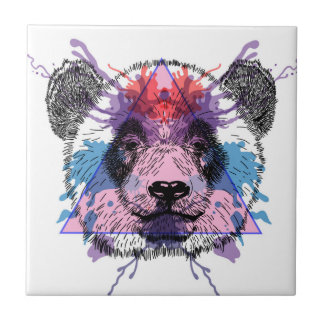 Geometrischer Panda-Bär Fliese