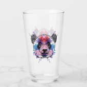 Geometrischer Panda-Bär Glas (Rückseite)