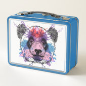 Geometrischer Panda-Bär Metall Brotdose (Rückseite)