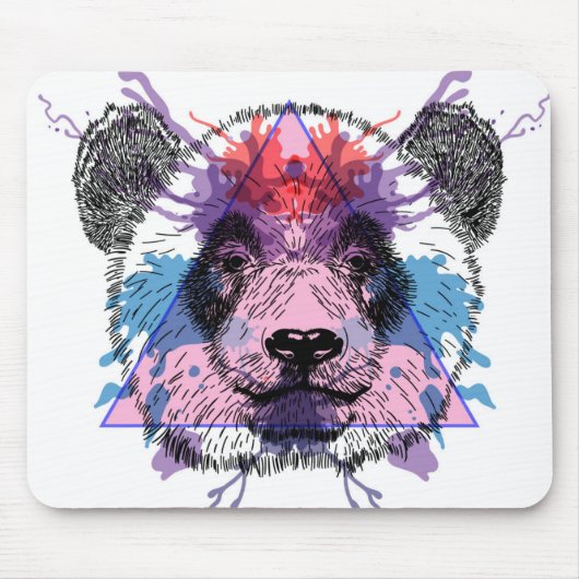 Geometrischer Panda-Bär Mousepad (Vorne)