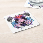 Geometrischer Panda-Bär Rechteckiger Pappuntersetzer (angewinkelt)