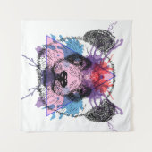 Geometrischer Panda-Bär Wandteppich (Vorderseite (Horizontal))