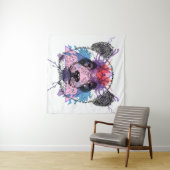 Geometrischer Panda-Bär Wandteppich (Beispiel (Horizontal))