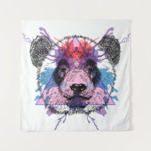 Geometrischer Panda-Bär Wandteppich (Vorderseite)
