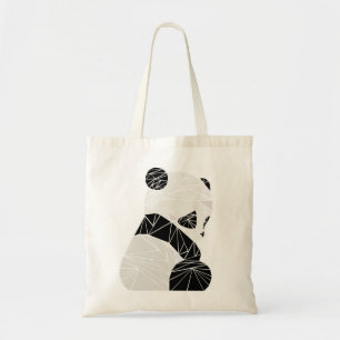 Geometrischer Panda Tragetasche