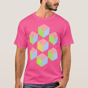 Geometrischer Pastell-Isometrischer Optischer Täus T-Shirt