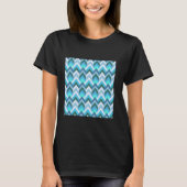 GEOMETRISCHER PATTERN FLAMESTICH BLUE GRE DER 1970 T-Shirt (Vorderseite)