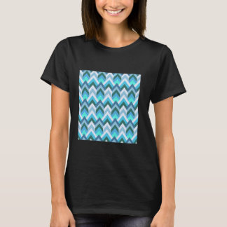 GEOMETRISCHER PATTERN FLAMESTICH BLUE GRE DER 1970 T-Shirt