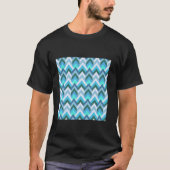 GEOMETRISCHER PATTERN FLAMESTICH BLUE GRE DER 1970 T-Shirt (Vorderseite)