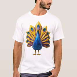 Geometrischer Peacock-T - Shirt