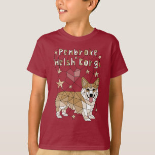 Geometrischer Pembroke-WaliserCorgi T-Shirt
