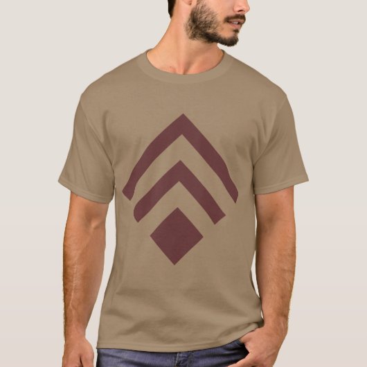 Geometrischer Pfeil 02 - Dunkelbraun T-Shirt (Vorderseite)