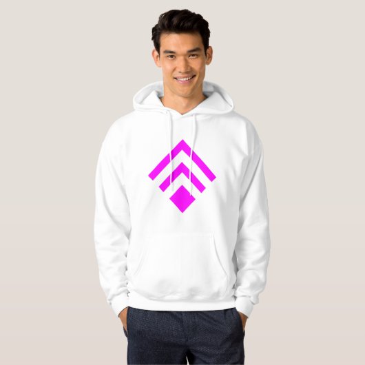 Geometrischer Pfeil 02 - Magenta Hoodie (Vorne ganz)