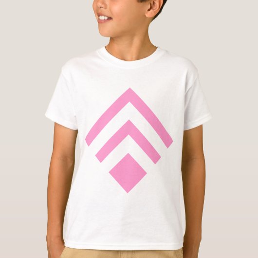 Geometrischer Pfeil 02 - Rosa T-Shirt (Vorderseite)