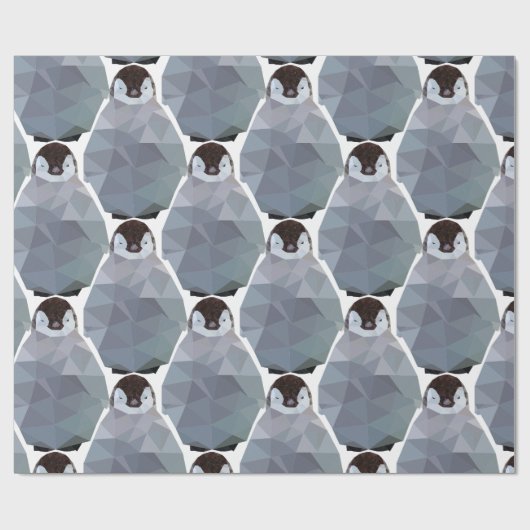 Geometrischer Pinguin-Wirrwarr-Druck Geschenkpapier (Flach)