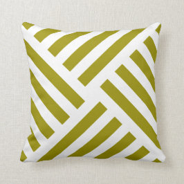 Geometrischer Pinwheel-Streifen in Chartreuse Kissen