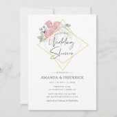 Geometrischer Polterabend der Eukalyptus-Rose Einladung (Vorderseite)